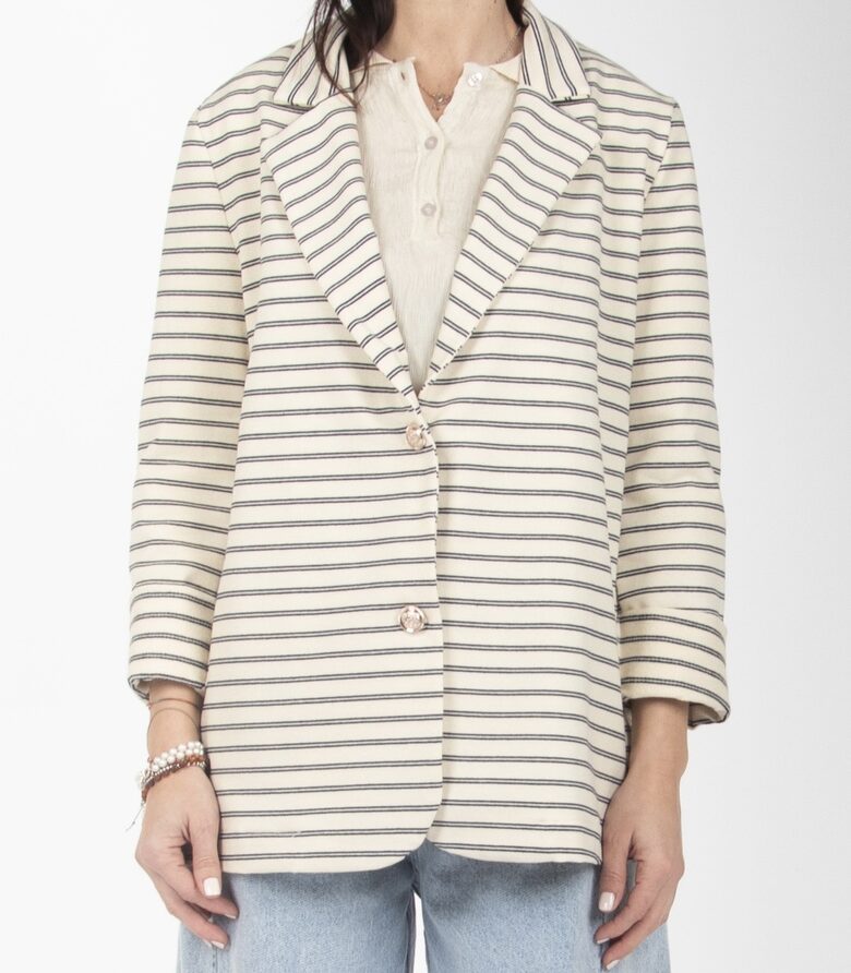 Žakete ar kokvilnu un zilām svītrām, S